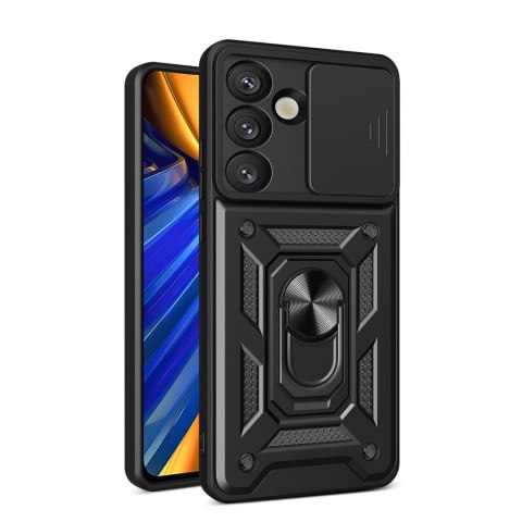 Pancerne etui Hybrid Armor Camshield z podstawką i osłoną aparatu na OnePlus Ace Pro 5G / 10T 5G - czarne