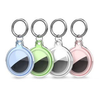 Etui na Apple AirTag wodoodporne - transparentne, zielone, niebieskie, różowe - 4 sztuki