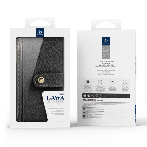 Etui skórzane Dux Ducis Lawa na iPhone 16 - czarne