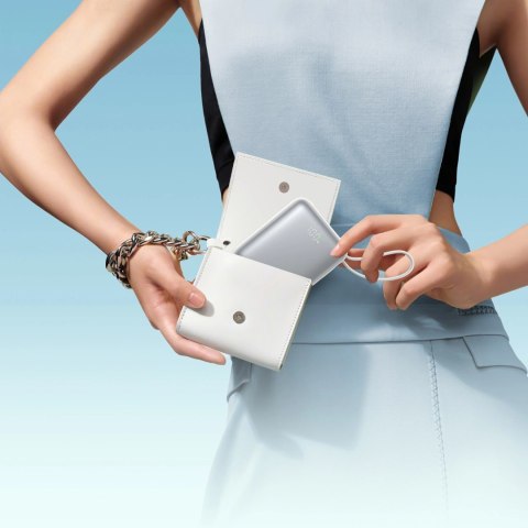 Powerbank Joyroom JR-PBF27 10000mAh 22.5W z wbudowanymi kablami USB-C i Lightning - biały