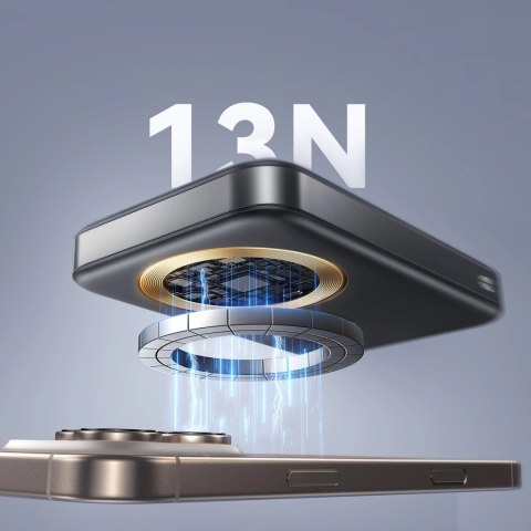 Powerbank Joyroom JR-PBM12 10000mAh 22.5W Qi2, kompatybilny z MagSafe, z podstawką w kształcie pierścienia - czarny