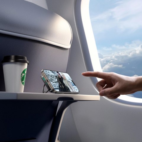 Powerbank Joyroom JR-PBM12 10000mAh 22.5W Qi2, kompatybilny z MagSafe, z podstawką w kształcie pierścienia - czarny