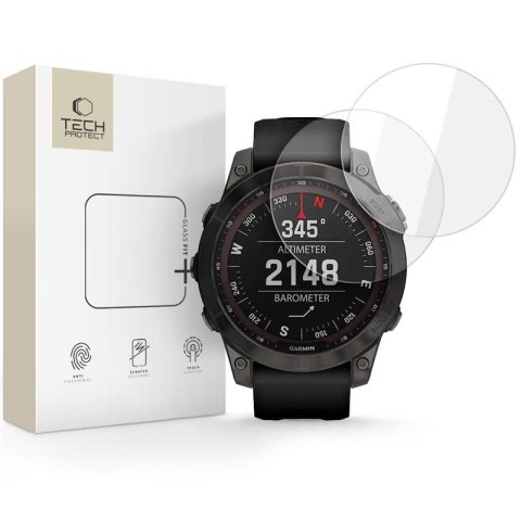 SZKŁO HARTOWANE TECH-PROTECT GLASS FIT+ 2-PACK GARMIN FENIX 7 / 7 PRO CLEAR