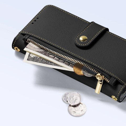 Etui skórzane Dux Ducis Lawa na iPhone 15 Pro Max - czarne