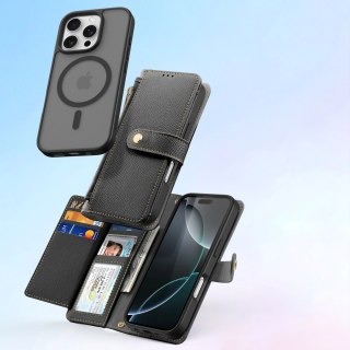 Etui skórzane Dux Ducis Lawa na iPhone 16 Pro - czarne