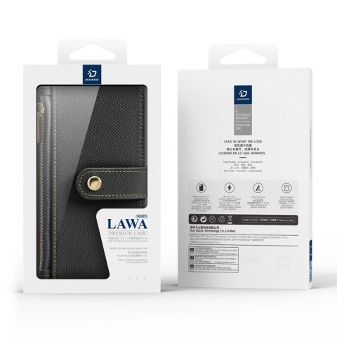 Etui skórzane Dux Ducis Lawa na iPhone 16 Pro - czarne