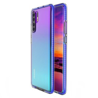 Żelowe etui z kolorową ramką do Huawei P30 Pro ciemnoniebieski