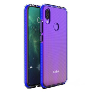 Żelowe etui z kolorową ramką do Xiaomi Redmi Note 7 ciemnoniebieski