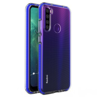 Żelowe etui z kolorową ramką do Xiaomi Redmi Note 8T ciemnoniebieski