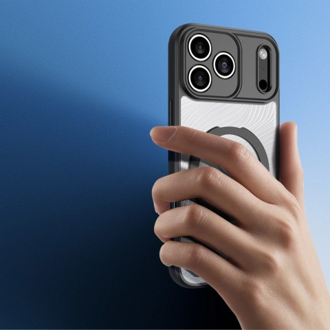 Etui Dux Ducis Aimo Mag z pierścieniem magnetycznym i podstawką na iPhone 17 Pro - czarne