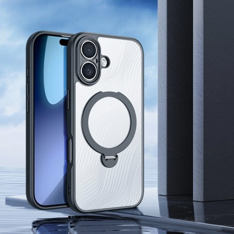 Etui Dux Ducis Aimo Mag z pierścieniem magnetycznym i podstawką na iPhone 17 - czarne