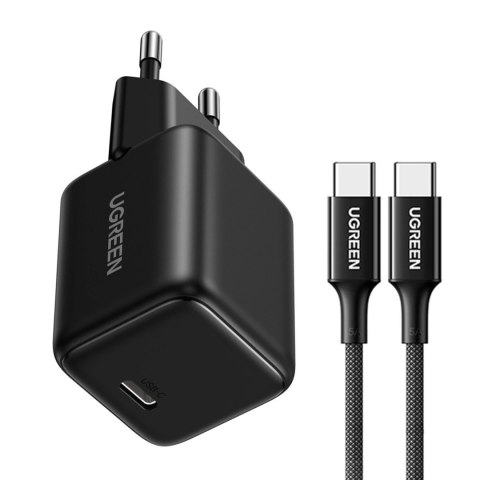 Ładowarka sieciowa Ugreen X513 30W GaN 1x USB-C + kabel USB-C 1m - czarna