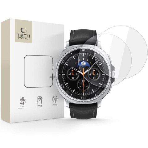 SZKŁO HARTOWANE TECH-PROTECT GLASS FIT+ 2-PACK SAMSUNG GALAXY WATCH 8 CLASSIC (46 MM) CLEAR