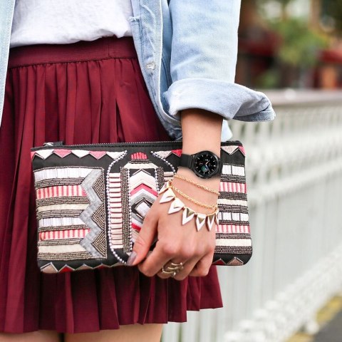 Czarny pasek silikonowy 20mm do Samsung Galaxy Watch - uniwersalny