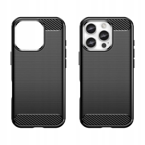 Etui Carbon Case iPhone 16 Pro Max - czarne, smukłe, amortyzujące