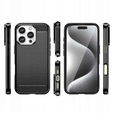 Etui Carbon Case iPhone 16 Pro Max - czarne, smukłe, amortyzujące