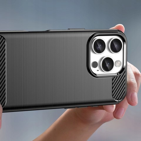 Etui Carbon Case iPhone 16 Pro Max - czarne, smukłe, amortyzujące