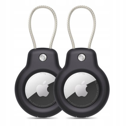 Etui Tech-Protect Rough Vein Czarny 2 szt. do Apple AirTag z materiału