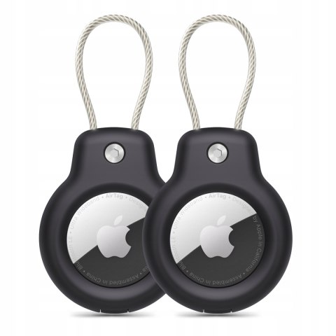 Etui Tech-Protect Rough Vein Czarny 2 szt. do Apple AirTag z materiału