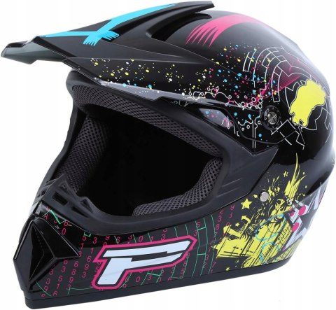 Kompletny Zestaw Motocyklowy: Kask L + Gogle + Rękawice + Maska Enduro Quad