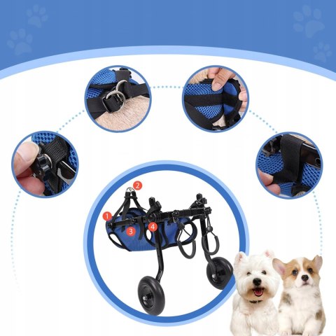 Wózek inwalidzki dla psów średnich ras - tylne łapy, rozmiar M Braders