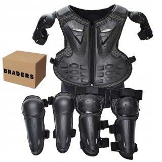 Zbroja Ochronna Dla Dzieci 5-13 Lat Czarna Na Rower Deskorolkę Hulajnogę