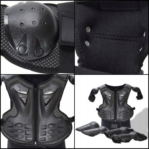 Zbroja Ochronna Dla Dzieci 5-13 Lat Czarna Na Rower Deskorolkę Hulajnogę