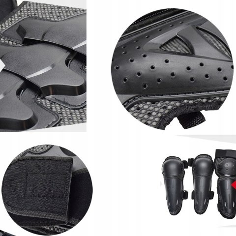 Zbroja Ochronna Dla Dzieci 5-13 Lat Czarna Na Rower Deskorolkę Hulajnogę