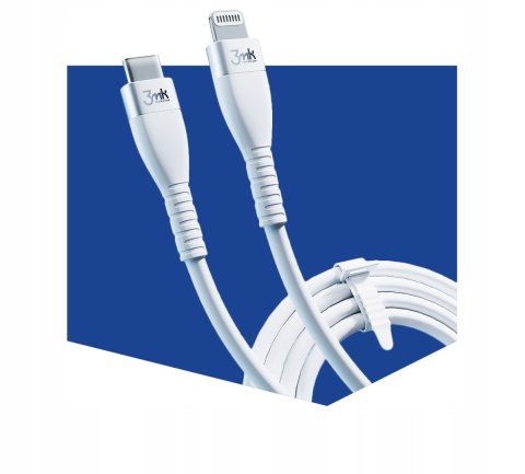 Kabel 3mk USB typ C - Apple Lightning 1 m biały