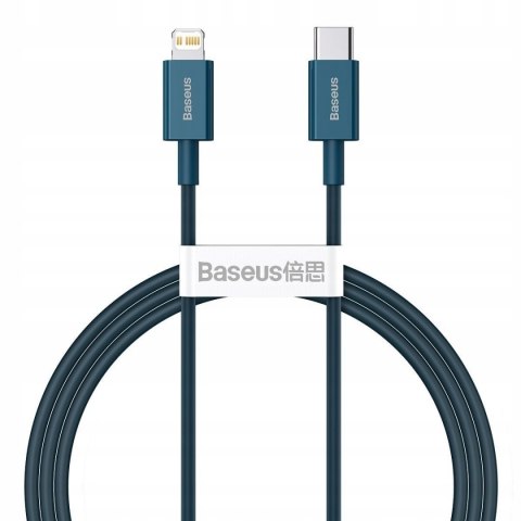Kabel Baseus USB typ C - Apple Lightning 1 m niebieski