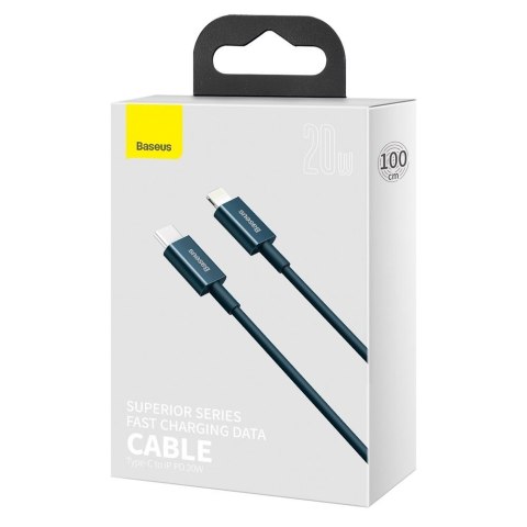 Kabel Baseus USB typ C - Apple Lightning 1 m niebieski