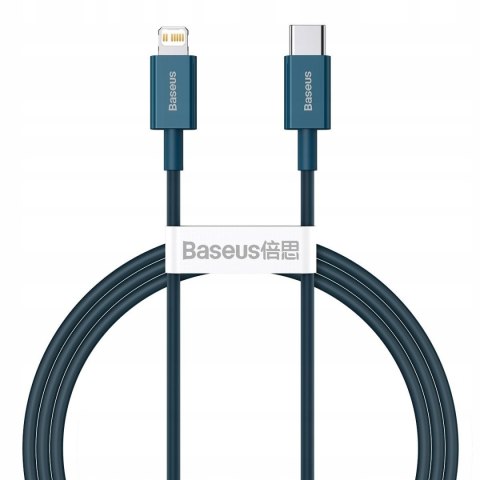 Kabel Baseus USB typ C - Apple Lightning 1 m niebieski