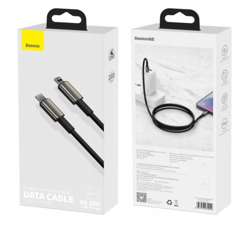 Kabel Baseus USB typ C - Apple Lightning 2 m czarny