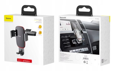 UCHWYT BASEUS METAL AGE GRAWITACYJNY DO SLOTU CD BLACK