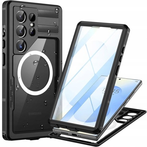 Etui wodoodporne MagSafe czarne do Samsung Galaxy S25 Ultra IP68