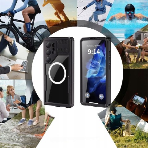 Etui wodoodporne MagSafe czarne do Samsung Galaxy S25 Ultra IP68