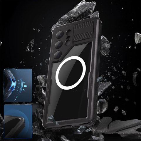 Etui wodoodporne MagSafe czarne do Samsung Galaxy S25 Ultra IP68