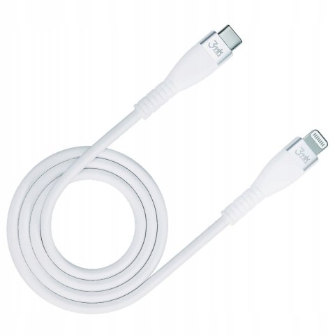 Kabel 3mk USB typ C - Apple Lightning 1 m biały