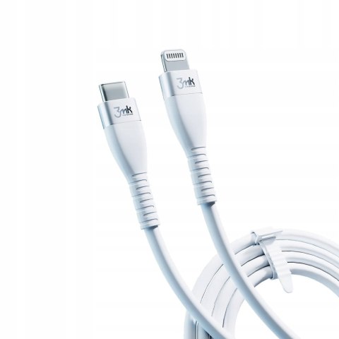Kabel 3mk USB typ C - Apple Lightning 1 m biały