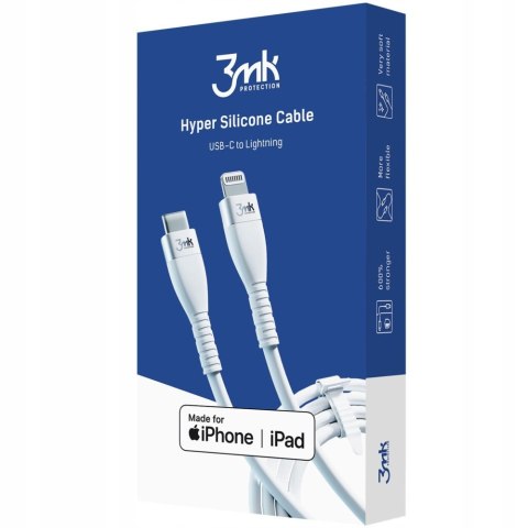 Kabel 3mk USB typ C - Apple Lightning 1 m biały