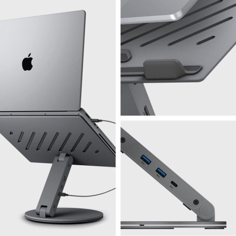 SPIGEN LD204H LAPTOP STAND HUB SPACE GREY