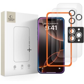 SZKŁO HARTOWANE TECH-PROTECT EASY SET+ 3-PACK IPHONE 16 PRO MAX / 17 PRO MAX CLEAR