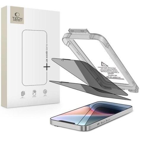 SZKŁO PRYWATYZUJĄCE TECH-PROTECT QUICK SET SPY+ 2-PACK IPHONE 13 / 13 PRO / 14 / 16E PRIVACY