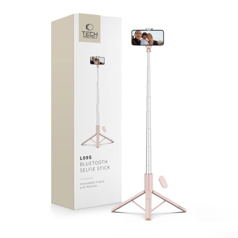 TECH-PROTECT L09S BLUETOOTH SELFIE STICK TRIPOD PINK