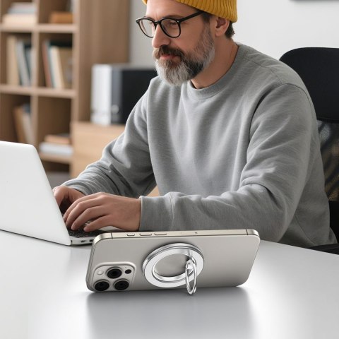 TECH-PROTECT MMR600 MAGNETIC MAGSAFE PHONE RING SATIN SILVER