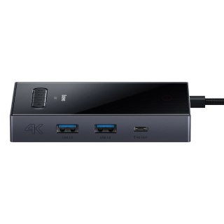 Hub USB-C 8w1 Baseus PioneerJoy HDMI 4K@60Hz + HDMI 4K@30Hz + DisplayPort 8K@30Hz + VGA + 2 x USB-A 3.0 + 2 x USB-C - szary