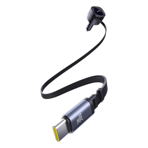 Ładowarka samochodowa Baseus Enjoyment Max 90W 2x USB-C + kabel USB-C i Lightning - czarna