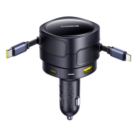 Ładowarka samochodowa Baseus Enjoyment Max 90W 2x USB-C + kabel USB-C i Lightning - czarna