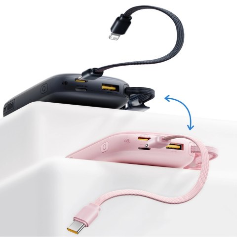 Powerbank Baseus EnerFill FC21 QPow3 Ultra 10000mAh 22.5W z wyświetlaczem cyfrowym i odłączanym kablem - czarny