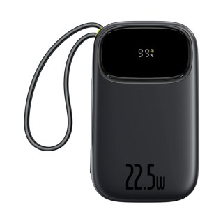 Powerbank Baseus EnerFill FC31 20000mAh 22.5W z wyświetlaczem cyfrowym i 2 wbudowanymi kablami (USB-C + Lightning) - czarny